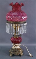 Cranberry Coinspot Gone with the Wind Style Lamp