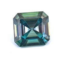 APPR $2700 7 Ct Asscher Moissanite Fancy Blue