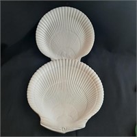 2 White Wedgwood Etruria Shell Plates
