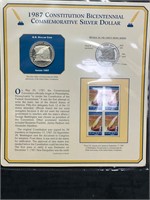 1987 Commemorative Silver Dollar Collector Panel