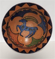 Antelope Islamic hand-made colorful ceramic bowl