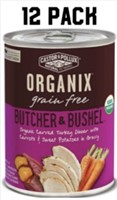 12 CANS DOG FOOD BUTCHER & BUSHEL 

GRAIN