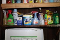 CONTENTS OF SHELF LAUNDRY ROOM - CLEANING SUPPLIES