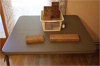 FOLD UP CARD TABLE, STEPSTOOL & CARD HOLDERS