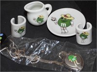 M&M Green Mini Tea Set & Necklace