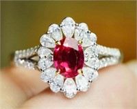 1.08ct Natural Ruby Ring 18K Gold