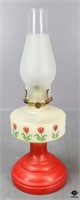 White Flame Painted Glass Oil Lamp