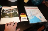 Vintage road atlas, lake map, metric driving guide