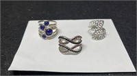 3 New Fashion Rings Size Approx 8