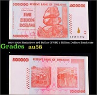 2007-2008 Zimbabwe 3rd Dollar (ZWR) 5 Billion Doll