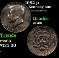 1982-p Kennedy Half Dollar 50c Grades GEM+ Unc