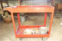 Red Rolling Shop Cart