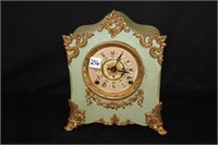 F. Kroeber Clock Co. Metal Mantle Clock 12"