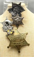 Vintage Hopalong Cassidy Western Sheriff Pins (5)