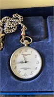 CHARLES HUBERT POCKET WATCH WITH CHAAIN AND CASE