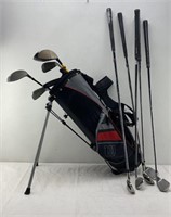 25in- golf Stand Bag jr size   and  clubs