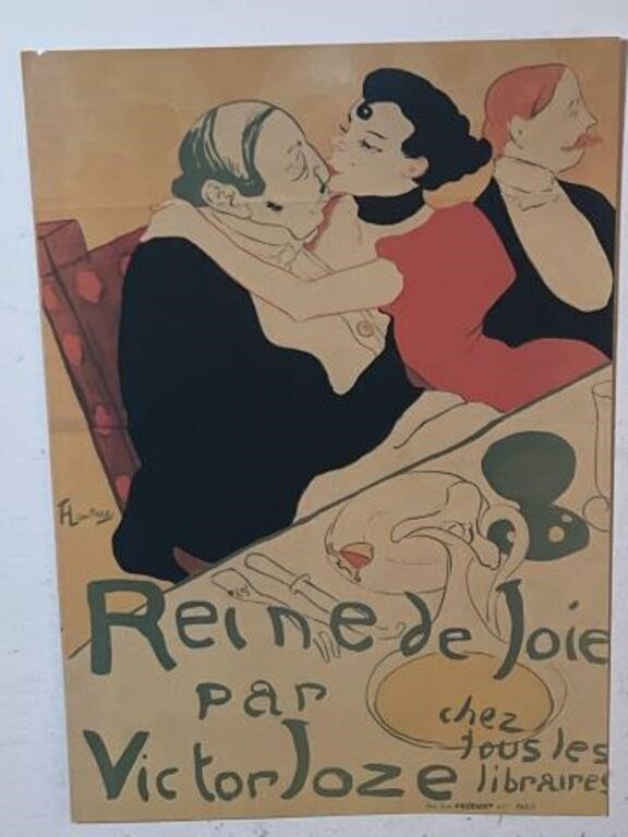17x12 Lautrec Reine de Joie Art Nouveau Style