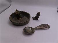 (3) vintage DOG Collectibles Spoon/Pewter/Wade Eng