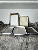 Large Lot of Enamel Darkroom Trays