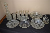 Decanter and Serving bowls