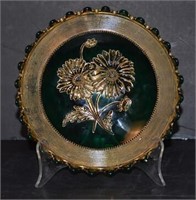 Northwood Verre D'Or Green : Shasta Daisies Plate
