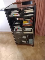 Fisher stereo cabinet 40" tall with contents