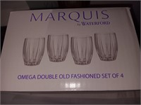 4 Waterford crystal marquis omega double.Old