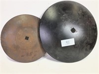 Pairt of Large Metal Disc - Saucers