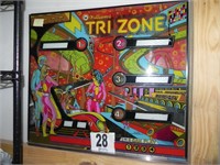 Williams Tri-Zone Pinball Machine Glass Header