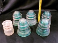 Antique Insulators green and clear