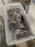 CLEAR TUB--ASSORTED WRENCHES, PLIERS