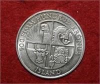 1974 Iceland Silver 500 Krona  ASW 0.5948