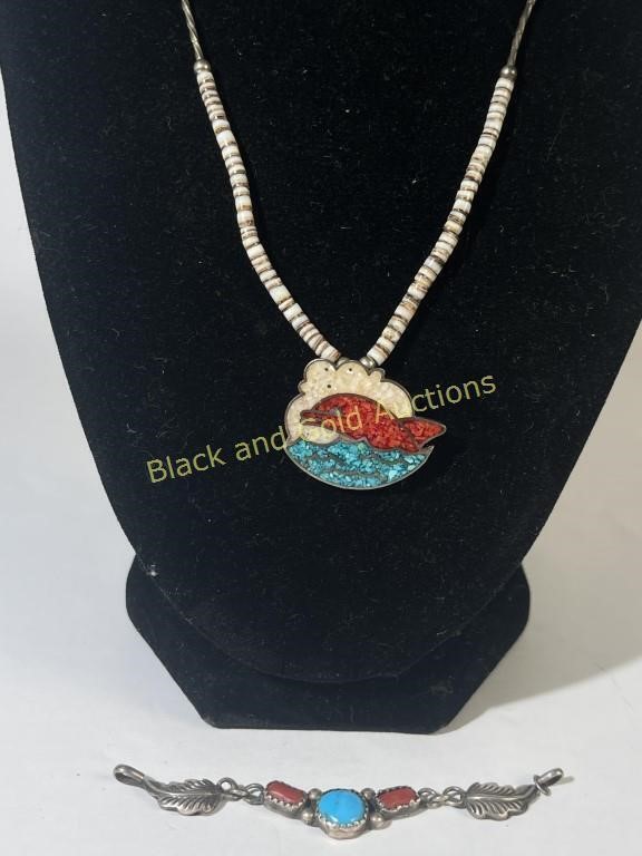 Sterling Silver Turquoise Necklace & Pendant