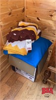 Box Full of Blankets, Bedding, Afghans & Pillow