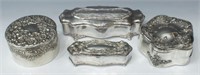 (4) AMERICAN FLORAL RELIEF SILVER-PLATE TABLE BOX