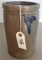 Early Blue Decorated Stoneware Crock
