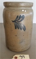 Early Blue Decorated Stoneware Crock