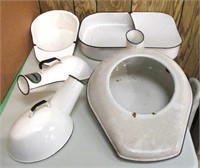 Vintage Enamel Bed Pans & Urinals