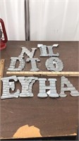 Metal letters from Hobby Lobby