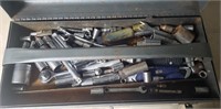 Metal Craftsman Toolbox with Bunch of Sockets