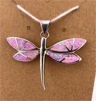 Dragon Fly Pendant Sterling Silver, Opal