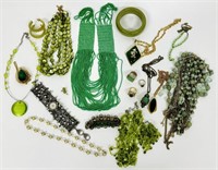 Shades of Green Costume Jewelry- 1.72 lbs