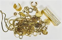 Glittering Gold Tone Costume Jewelry-  2.34 lbs