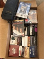 VCR tapes and DVDs