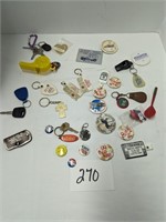 Old Buttons & Advertising Key Chains