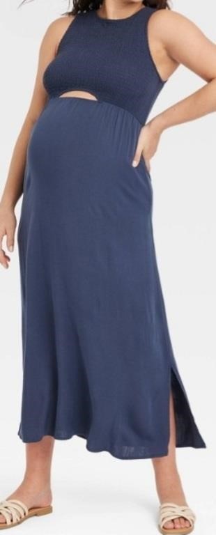 NEW Isabel Maternity Smocked Cut Out Maxi