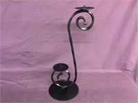 25” metal double candle stand