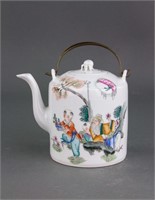 Chinese Famille Rose Porcelain Teapot Artist Mark