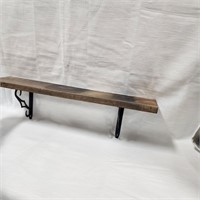 Wooden Shelf w/ metal brackets