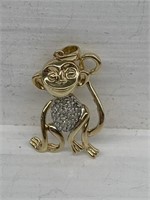 Diamond Pendant (monkey) Set In 10kt Gold